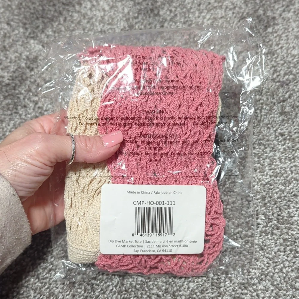 Camp Collection Dip Dyed Crochet Tote Bag NEW